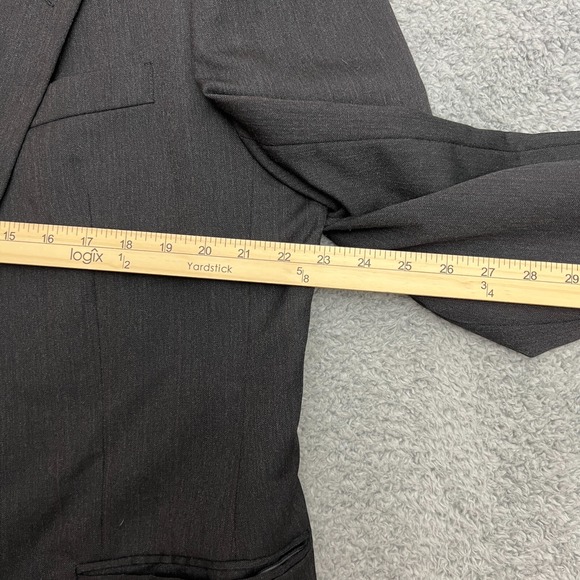 Jones New York Blazer Mens 42R Charcoal Grey Excellent 100% Wool Golden Twist - Picture 11 of 15